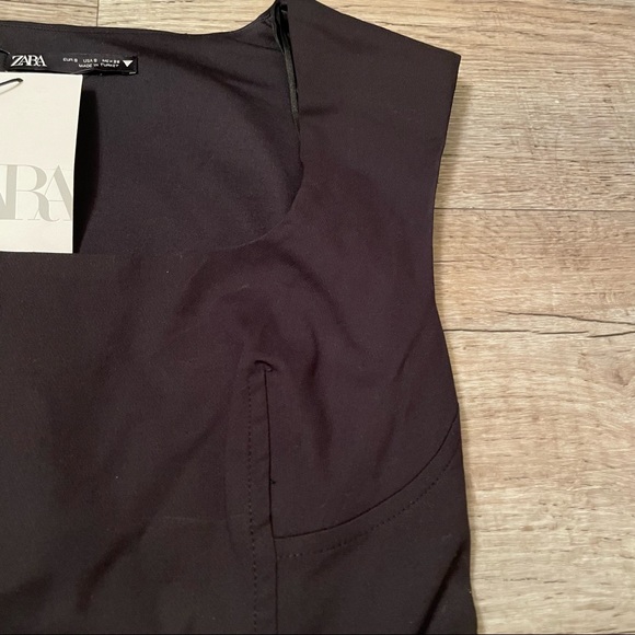 NWT Zara TRF black fitted mini dress - Picture 9 of 14